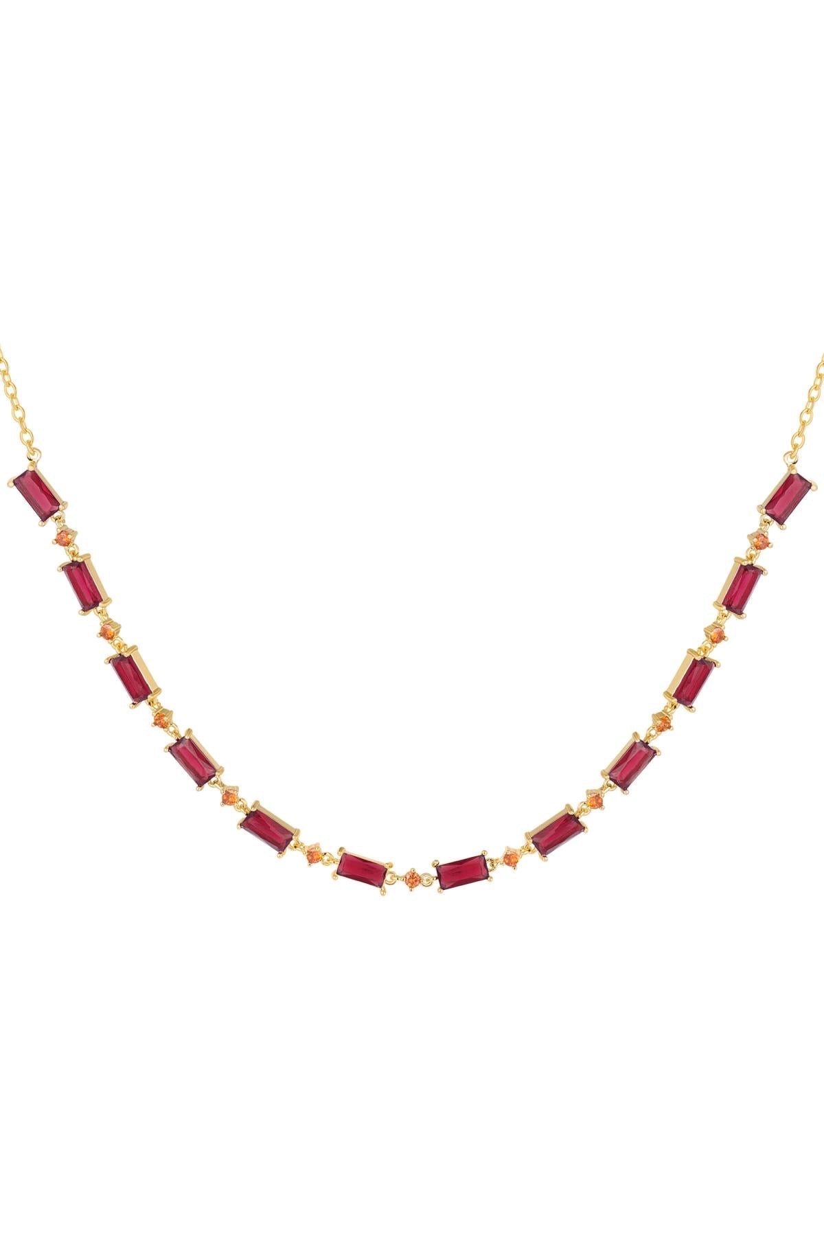 Diamant ketting - rood