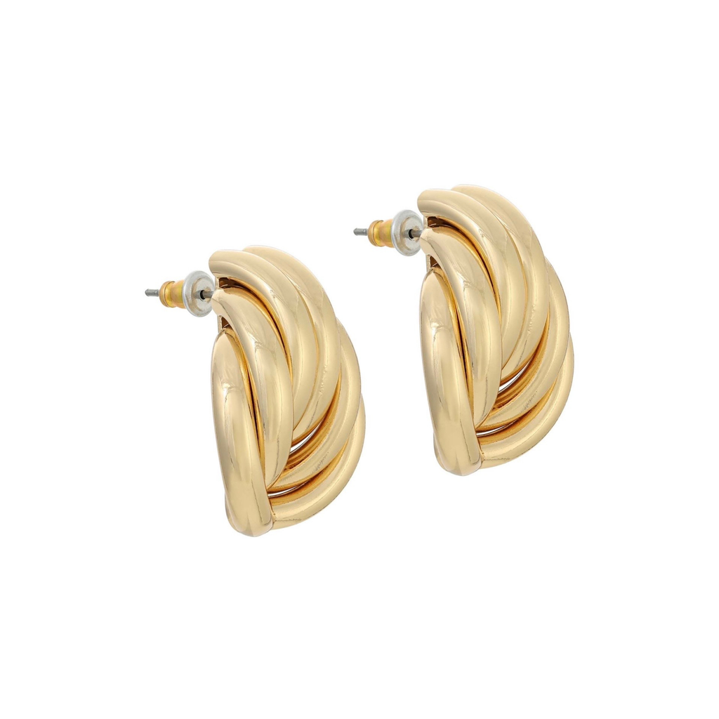 Braid oorbellen - goud
