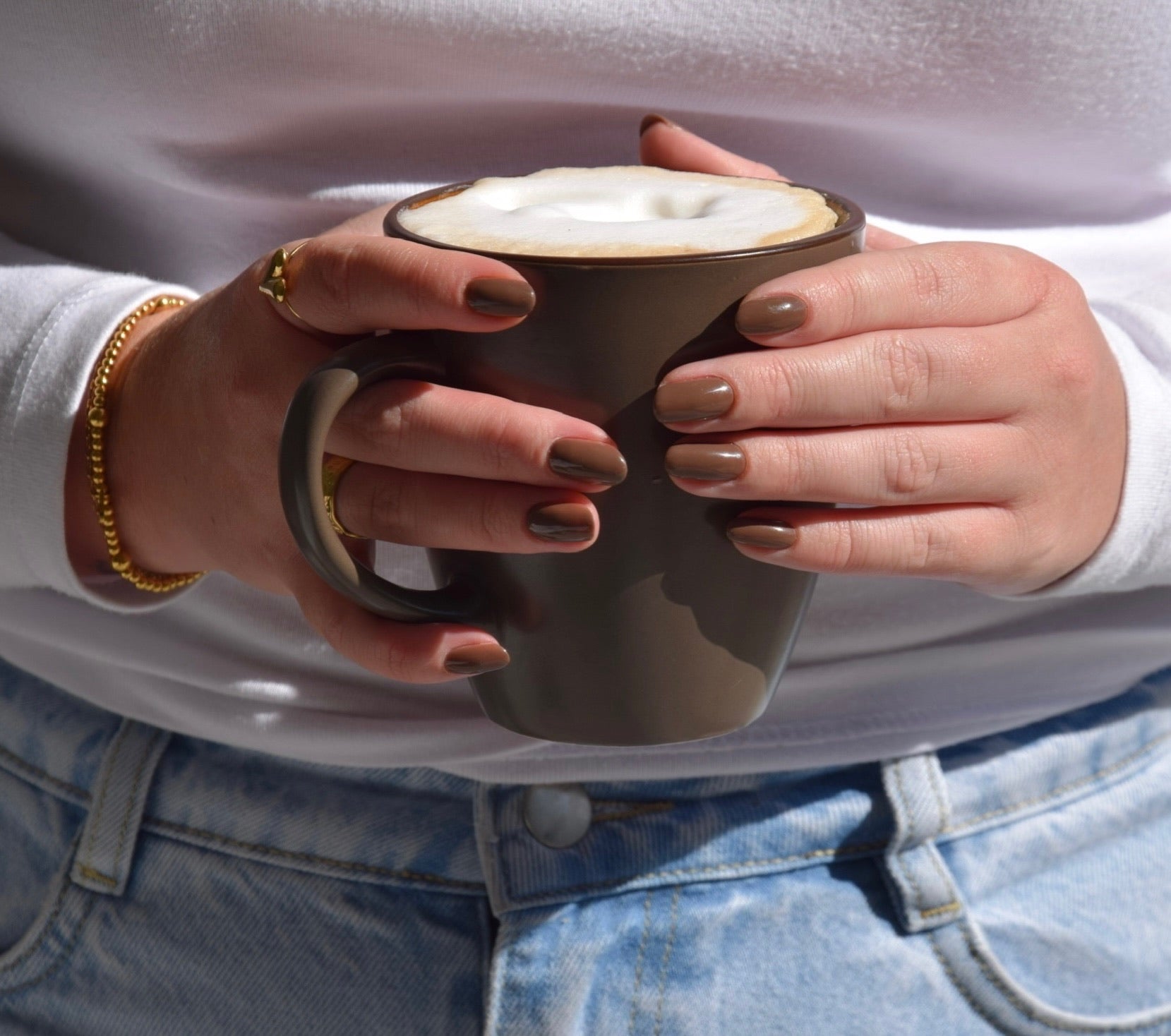 Thee/koffie mok - bruin