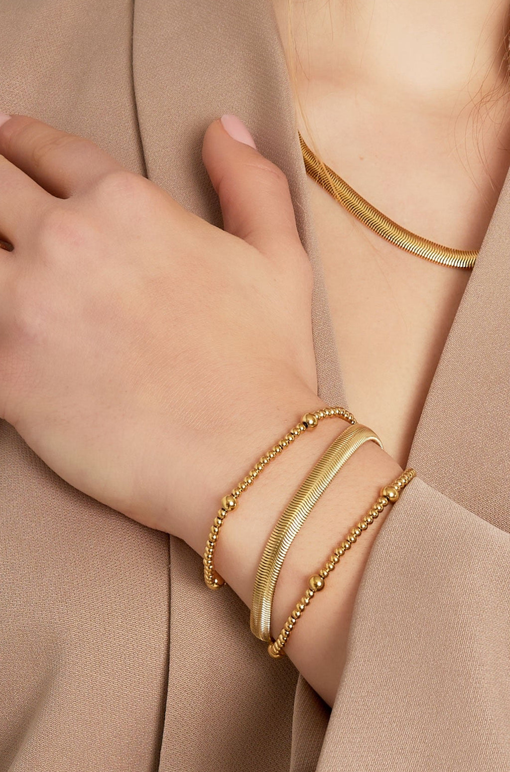 Kralen armband - goud