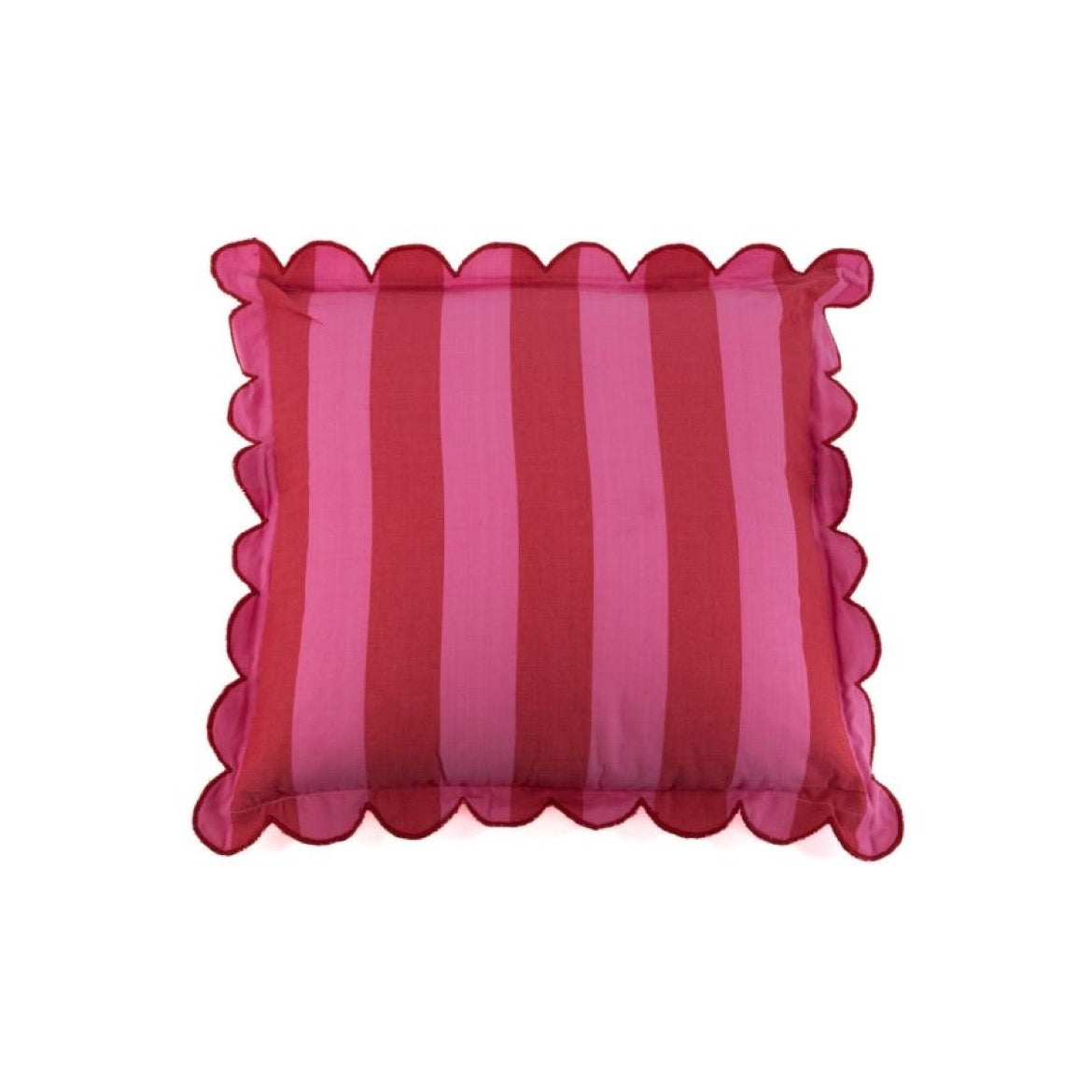 Kussen - frills striped roze