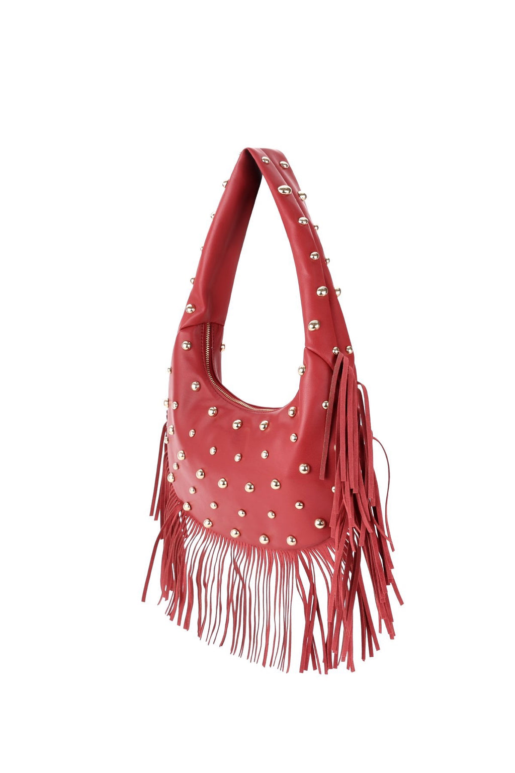 Schoudertas met franjes - rood