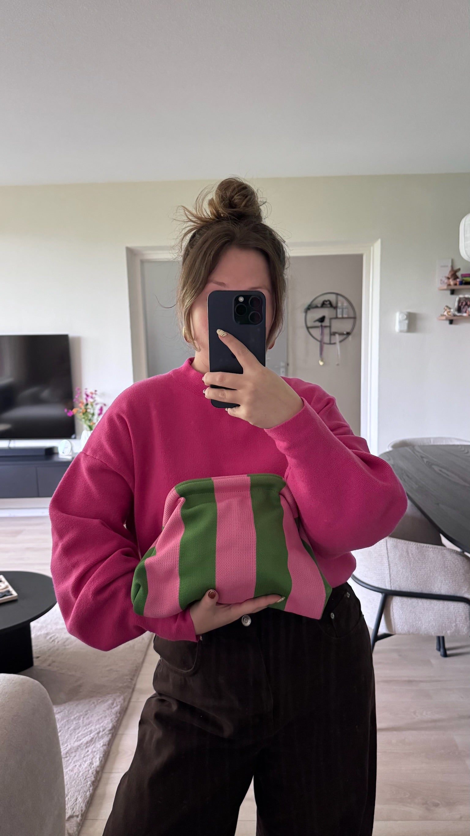 Clutch - gestreept groen/roze