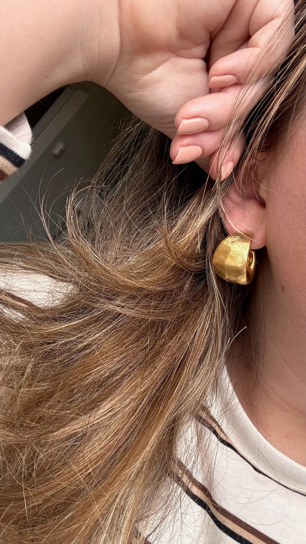 Ronde oorbellen casual - goud