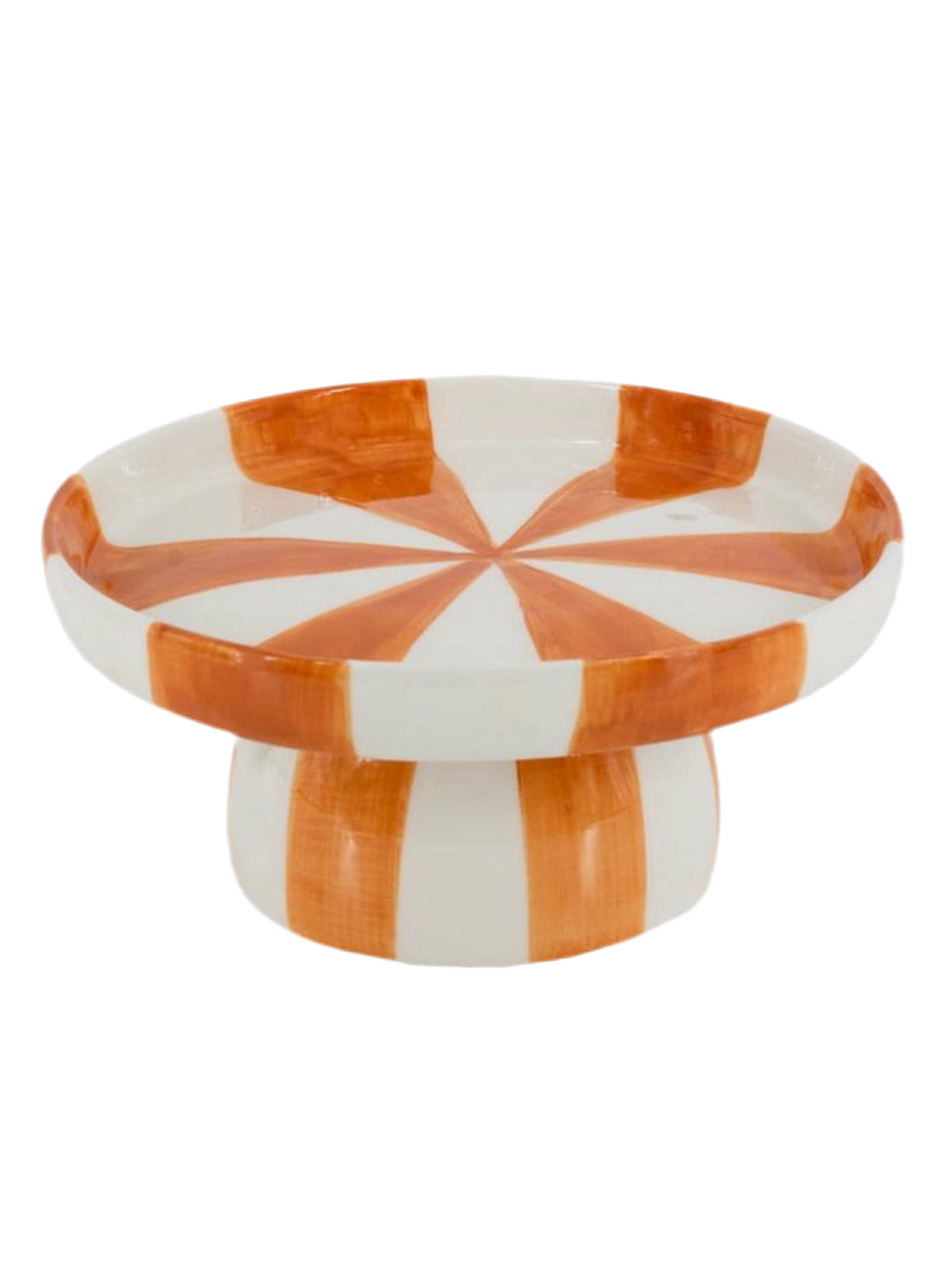 Plateau keramiek gestreept - oranje