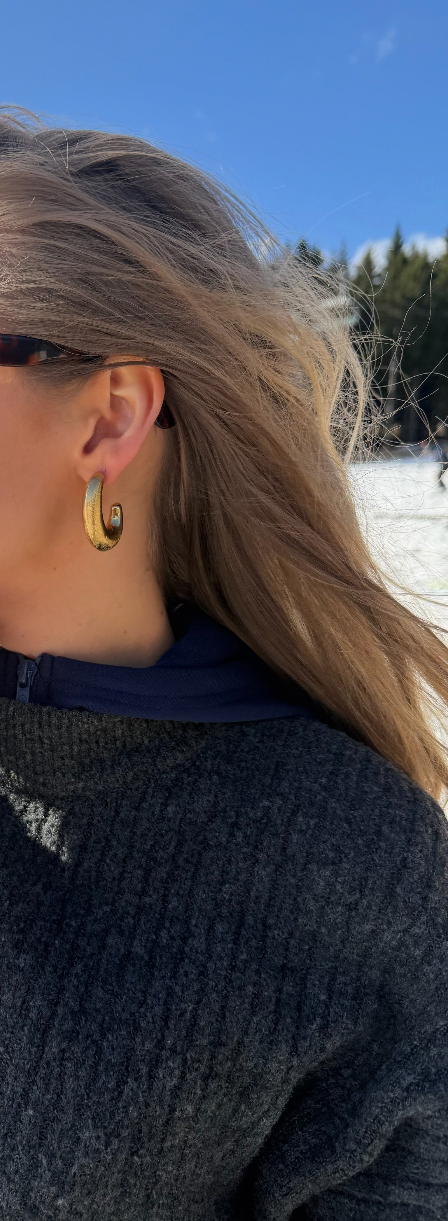 Casual oorbellen - mat goud