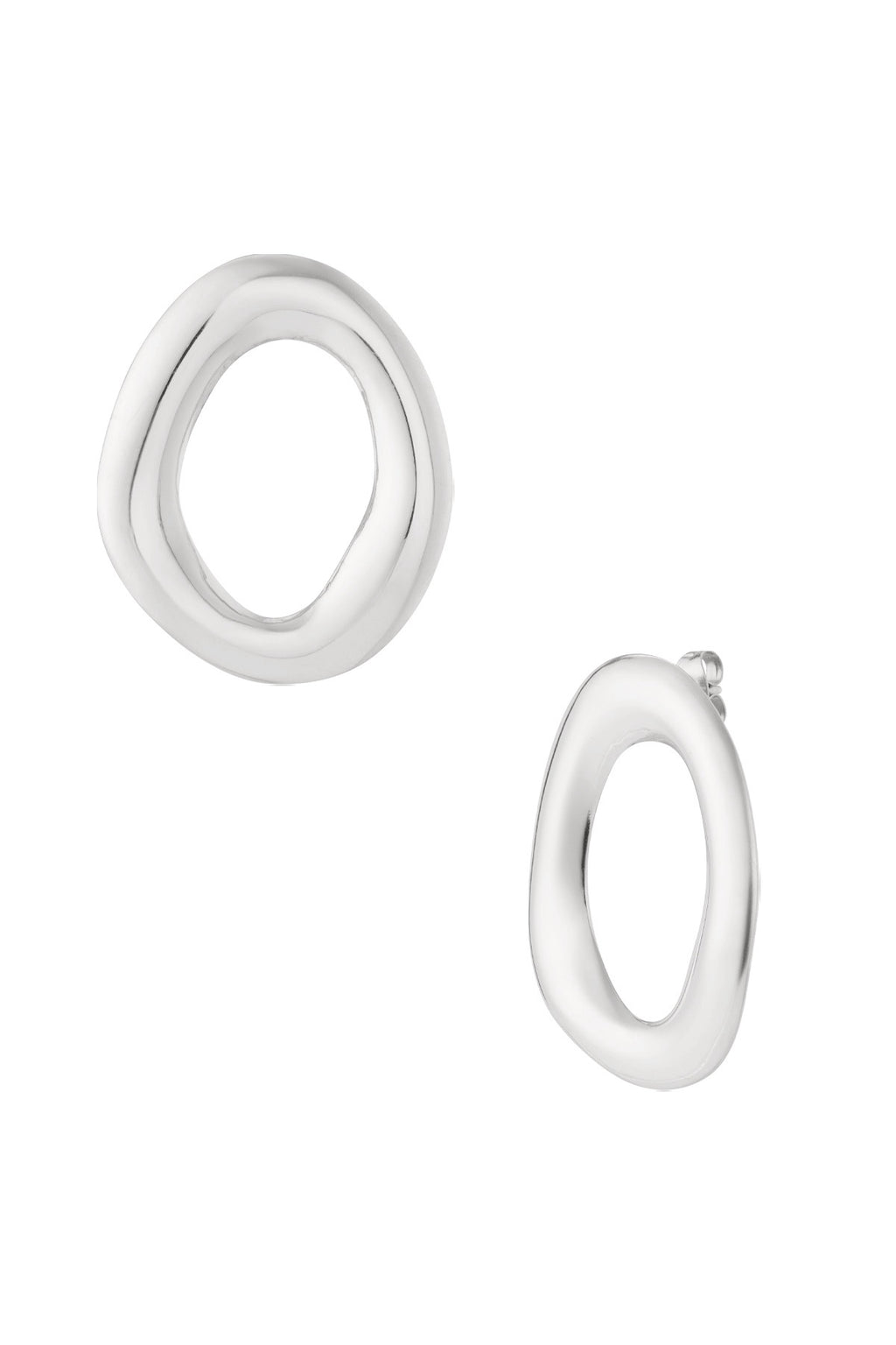 Organische oorbellen - zilver
