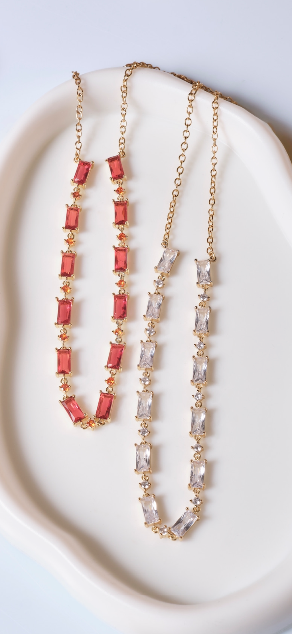Diamant ketting - rood